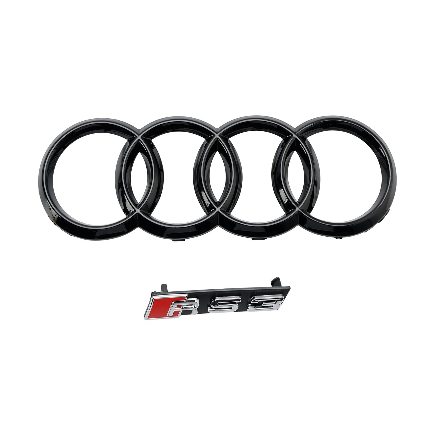 2008-2013 Audi 8P A3/ A3 Sline/ S3 Black Honeycomb Front Grille RS3 Mesh Hex Bumper Replacemetn Grill With Ring Emblem