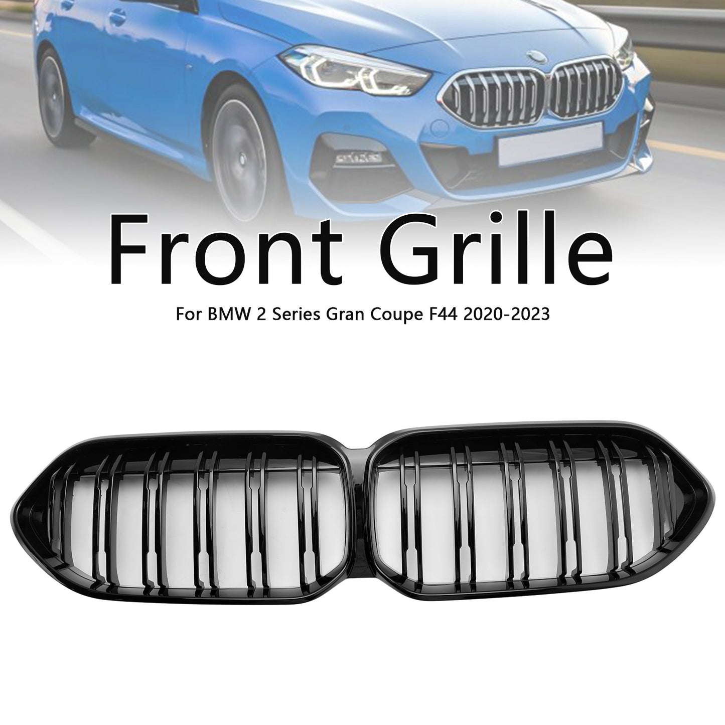 2020-2023 BMW 2 Series Gran Coupe F44 218i/220i/228i xDrive/M235i xDrive Front Bumper Grille Gloss Black Grill