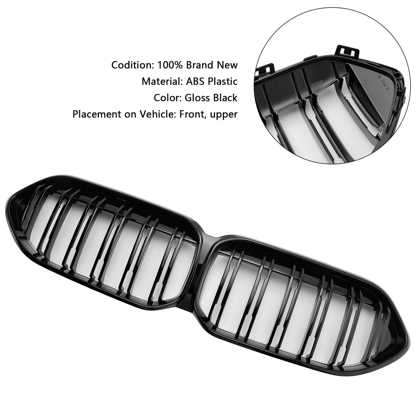2020-2023 BMW 2 Series Gran Coupe F44 218i/220i/228i xDrive/M235i xDrive Front Bumper Grille Gloss Black Grill