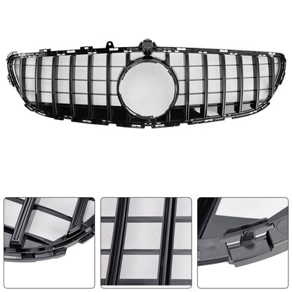 2015-2018 Mercedes Benz CLS Class W218 C218 X218 GTR Style Grill Front Bumper Glossy Black Grille