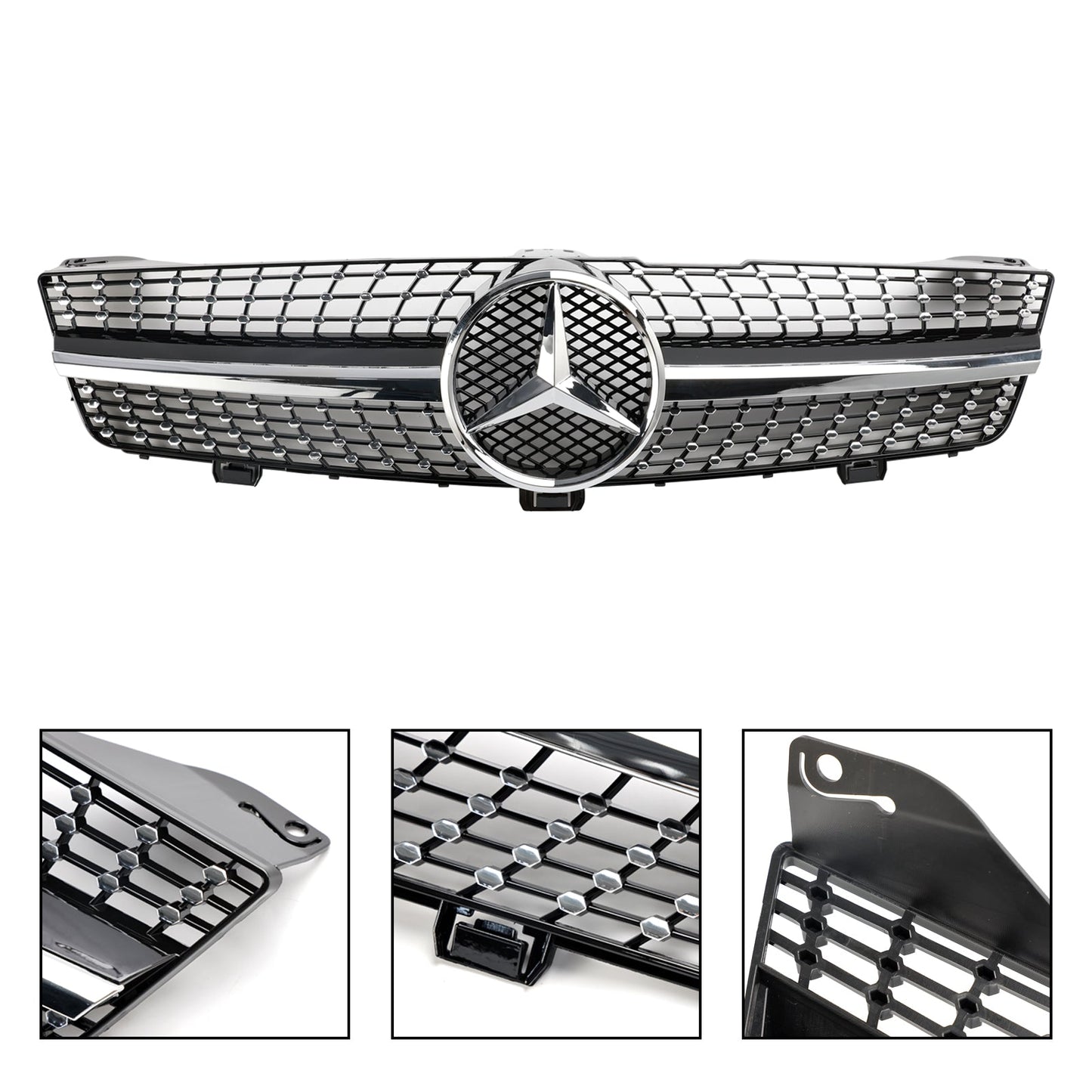 2008-2010 Mercedes Benz CLS-Class W219 C219 CLS350/500/550/CLS63 Front Bumper Grill Diamond Grille