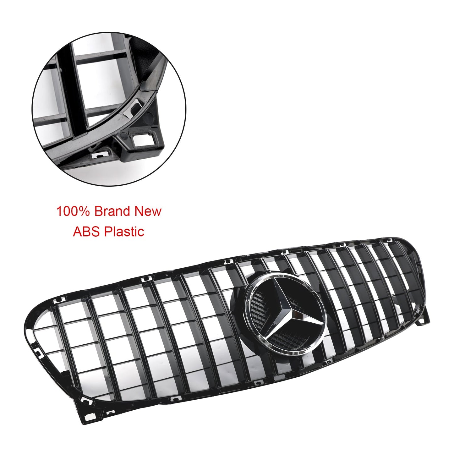 2013-2017 Mercedes Benz GLA-Class W156 X156 GLA200/220/250/GLA45 Front Bumper Grill Black GT Style Grille