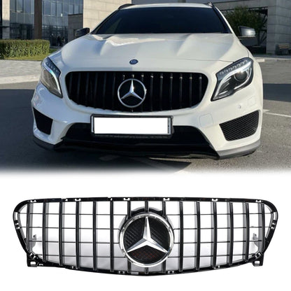2013-2017 Mercedes Benz GLA-Class W156 X156 GLA200/220/250/GLA45 Front Bumper Grill Black GT Style Grille