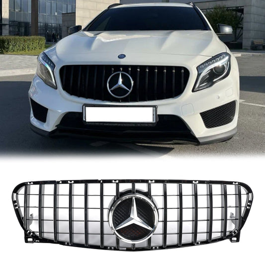 2013-2017 Mercedes Benz GLA-Class W156 X156 GLA200/220/250/GLA45 Front Bumper Grill Black GT Style Grille