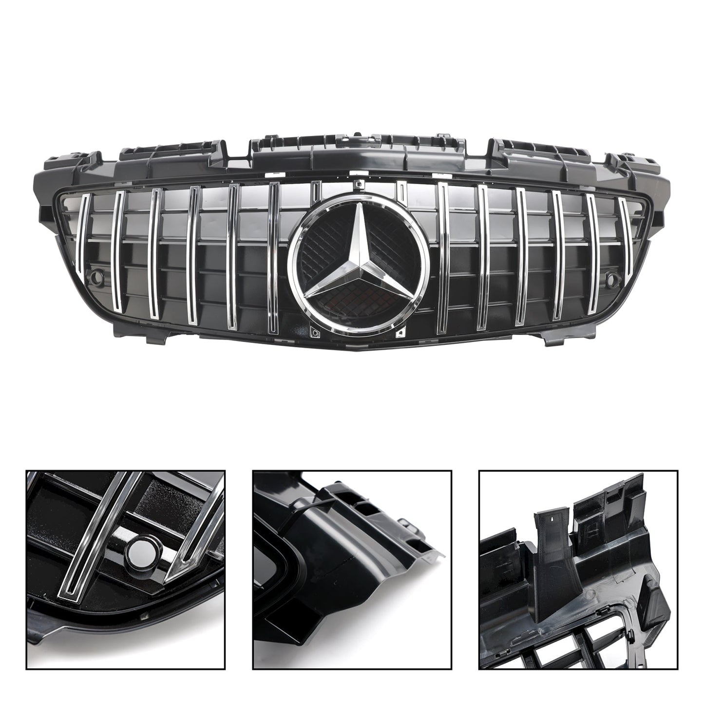 2011-2016 Mercedes Benz SLK-Class R172 SLK200/250/350/SLK55 AMG Front Bumper Grill Chrome GT Style Grille