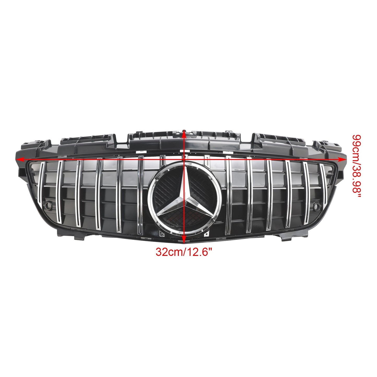 2011-2016 Mercedes Benz SLK-Class R172 SLK200/250/350/SLK55 AMG Front Bumper Grill Chrome GT Style Grille