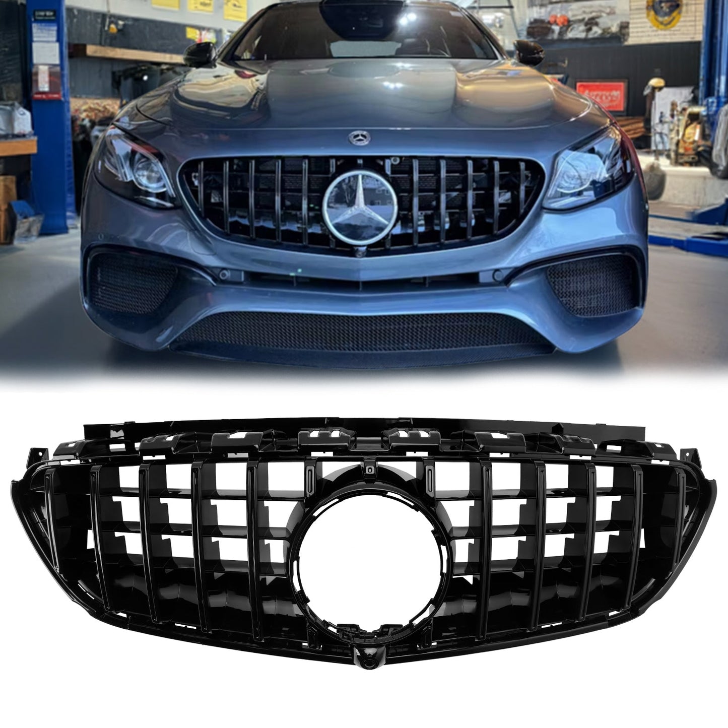 2016-2020 Mercedes Benz E-Class W213 E63 E63S AMG Front Bumper Grill GTR Style Black Grille