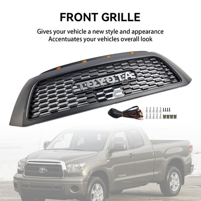 Toyota Tundra 2006-2009 TRD PRO Style Honeycomb Front Bumper Grill Black Grille W/ LED