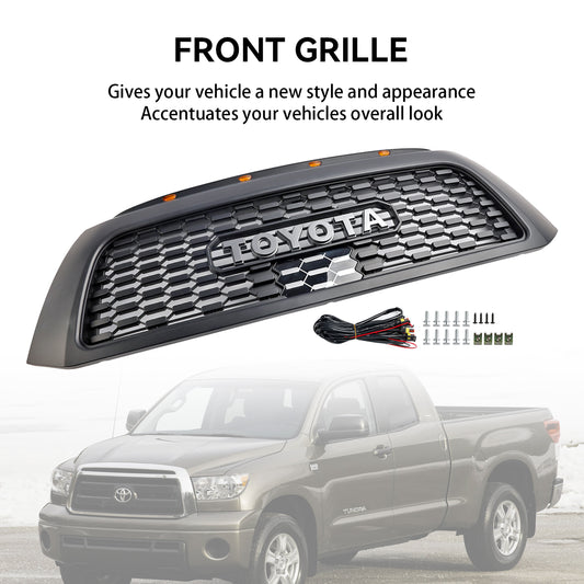 Toyota Tundra 2006-2009 TRD PRO Style Honeycomb Front Bumper Grill Black Grille W/ LED