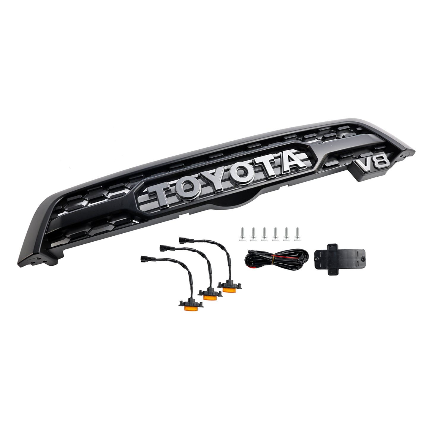 Toyota Sequoia 2005 2006 2007 TRO PRO Grill Black Front Bumper Replacement Grille With LED Light