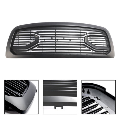 2009-2012 Dodge Ram 1500 Matte Black Front Bumper Grill Grille W/ Led Light Generic