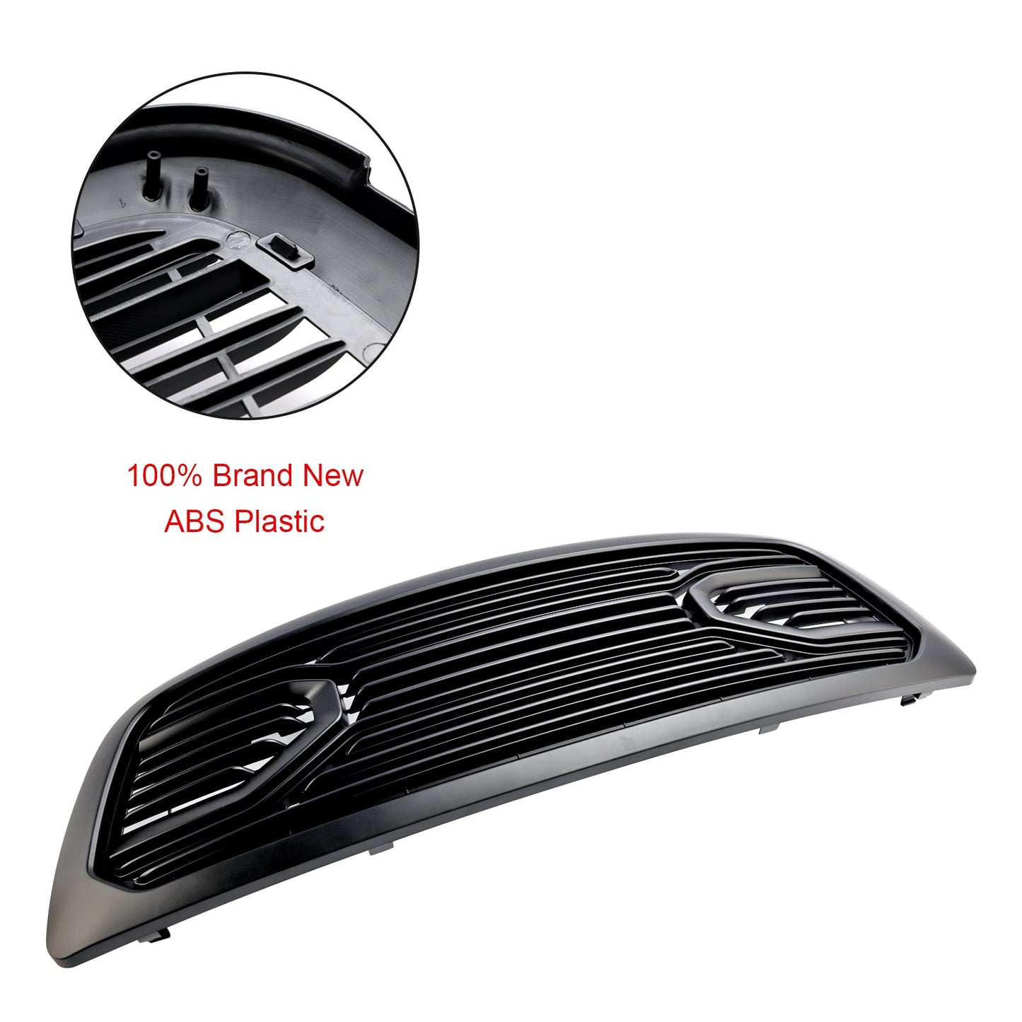 2009-2012 Dodge Ram 1500 Big Horn Style Front Bumper Grill Matte Black Replacement Grille W/ LED Lights