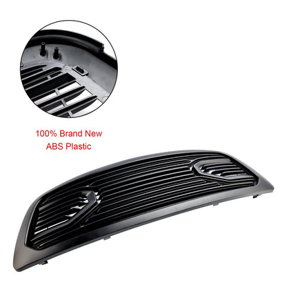 2009-2012 Dodge Ram 1500 Big Horn Style Front Bumper Grill Matte Black Replacement Grille W/ LED Lights