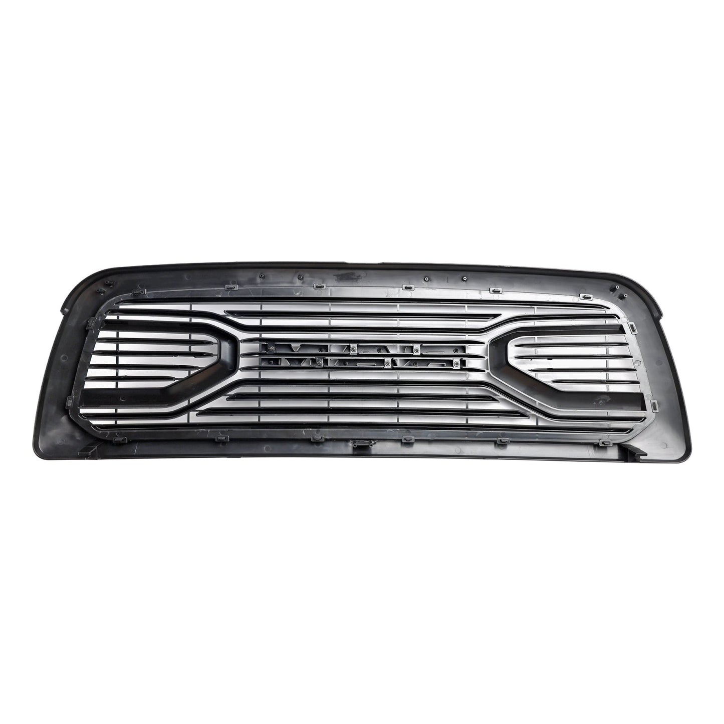 2009-2012 Dodge Ram 1500 Big Horn Style Front Bumper Grill Matte Black Replacement Grille W/ LED Lights
