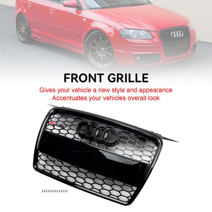 2004-2008 Audi A3 8P Pre-Facelift RS3 Style Front Bumper Grill Black Honeycomb Grille