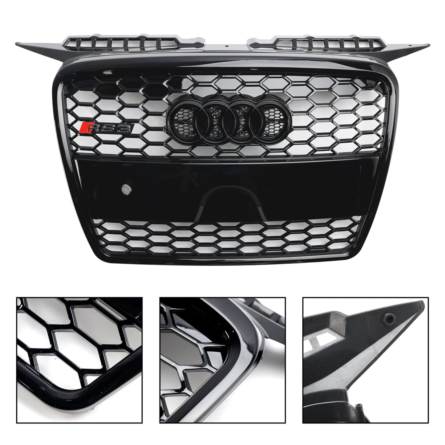 2004-2008 Audi A3 8P Pre-Facelift RS3 Style Front Bumper Grill Black Honeycomb Grille