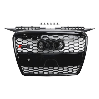2004 2005 2006 2007 2008 Audi A3 / S3 8P RS3 Honeycomb Grille Black Front Bumper Grill With Ring Emblem