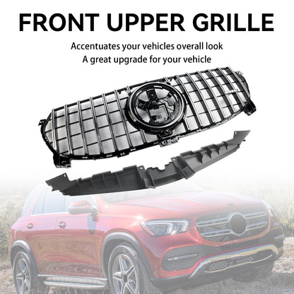 2020-2022 Mercedes-Benz GLE-Class W167 GLE350/450/400d Standard Front Bumper Grille Glossy Black Grill