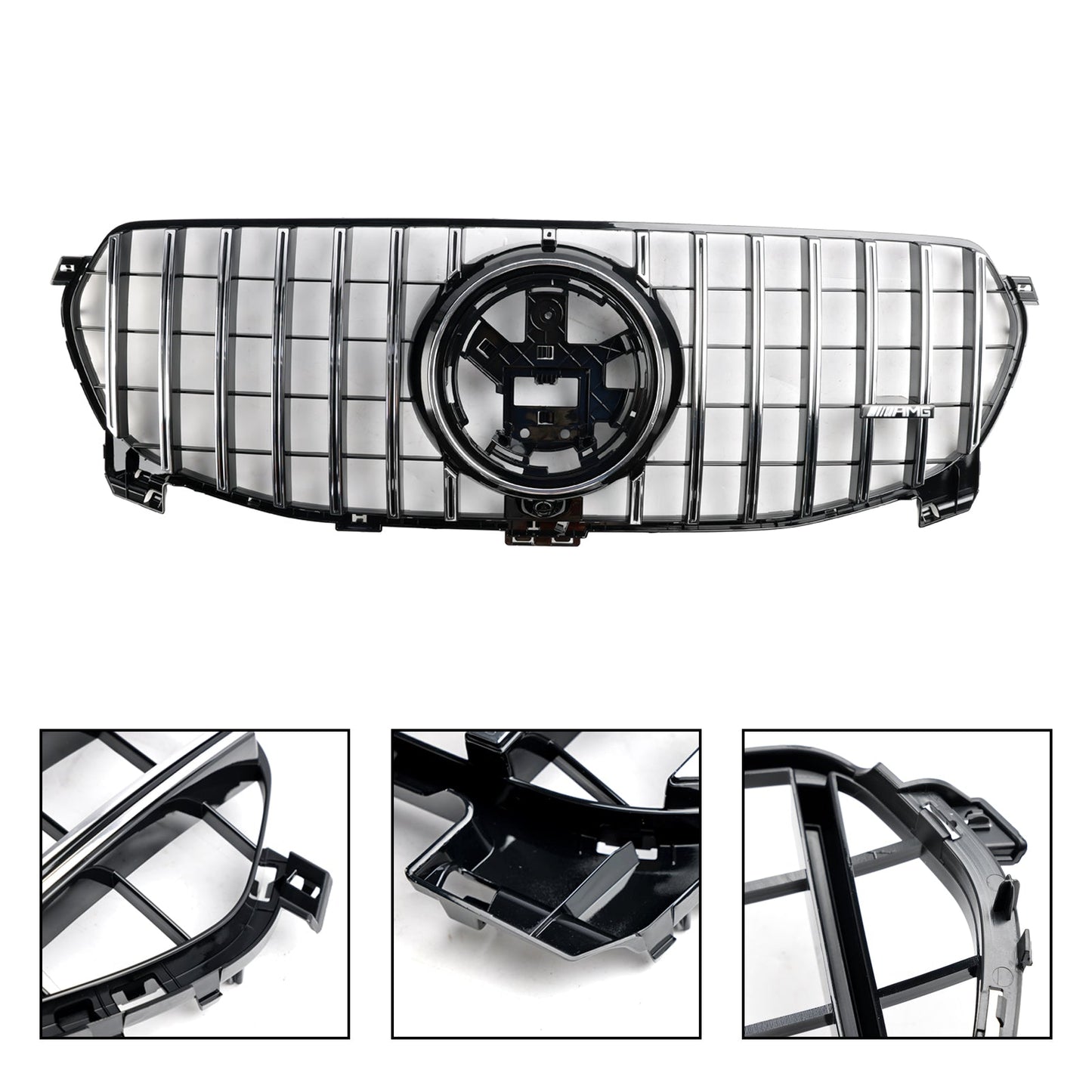 2020-2022 Mercedes-Benz GLE-Class W167 GLE350/450/400d Standard Front Bumper Grille Glossy Black Grill