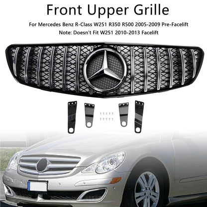 2005-2010 Mercedes Benz R-Class W251 GT Style Front Grill Air Intake Radiator Bumper Chrome Grille With Star Emblem