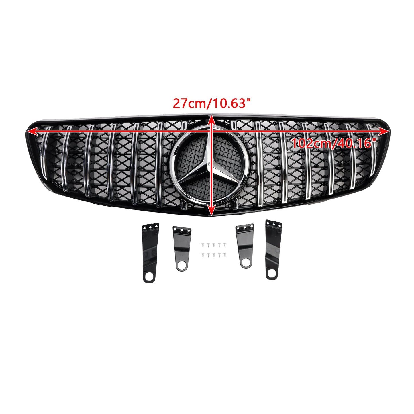 2005-2010 Mercedes Benz R-Class W251 R350 R500 Pre-Facelift GT Style Front Bumper Grill Black Chrome Grille