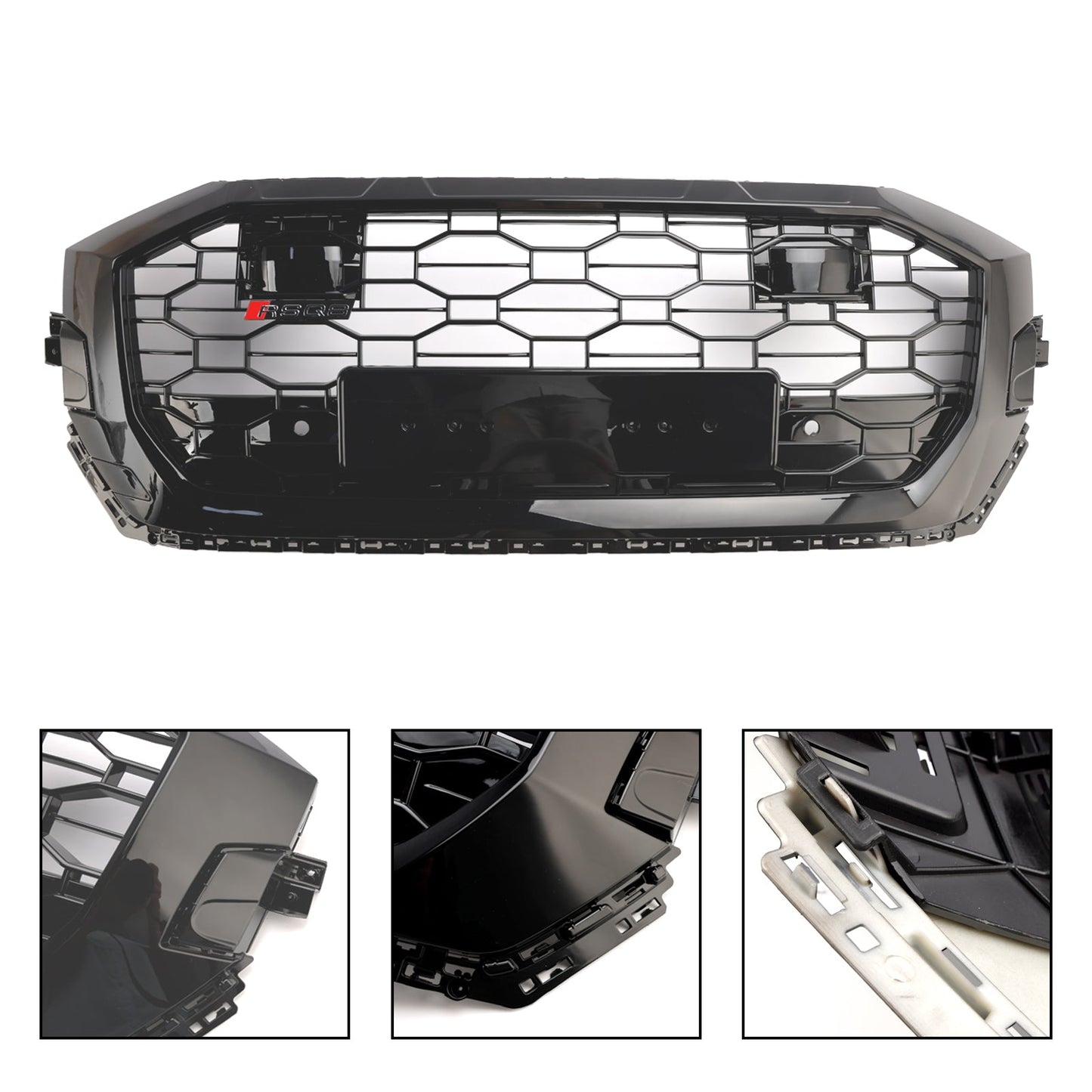 2019-2023 Audi Q8/SQ8 Gloss Black Front Honeycomb Mesh Grille RSQ8 Style