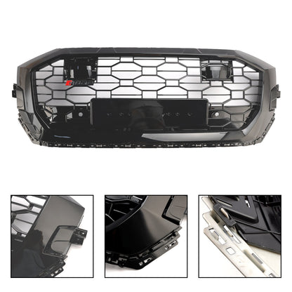 2019-2023 Audi Q8 SQ8 RSQ8 Style Front Honeycomb Mesh Grill Gloss Black Grille