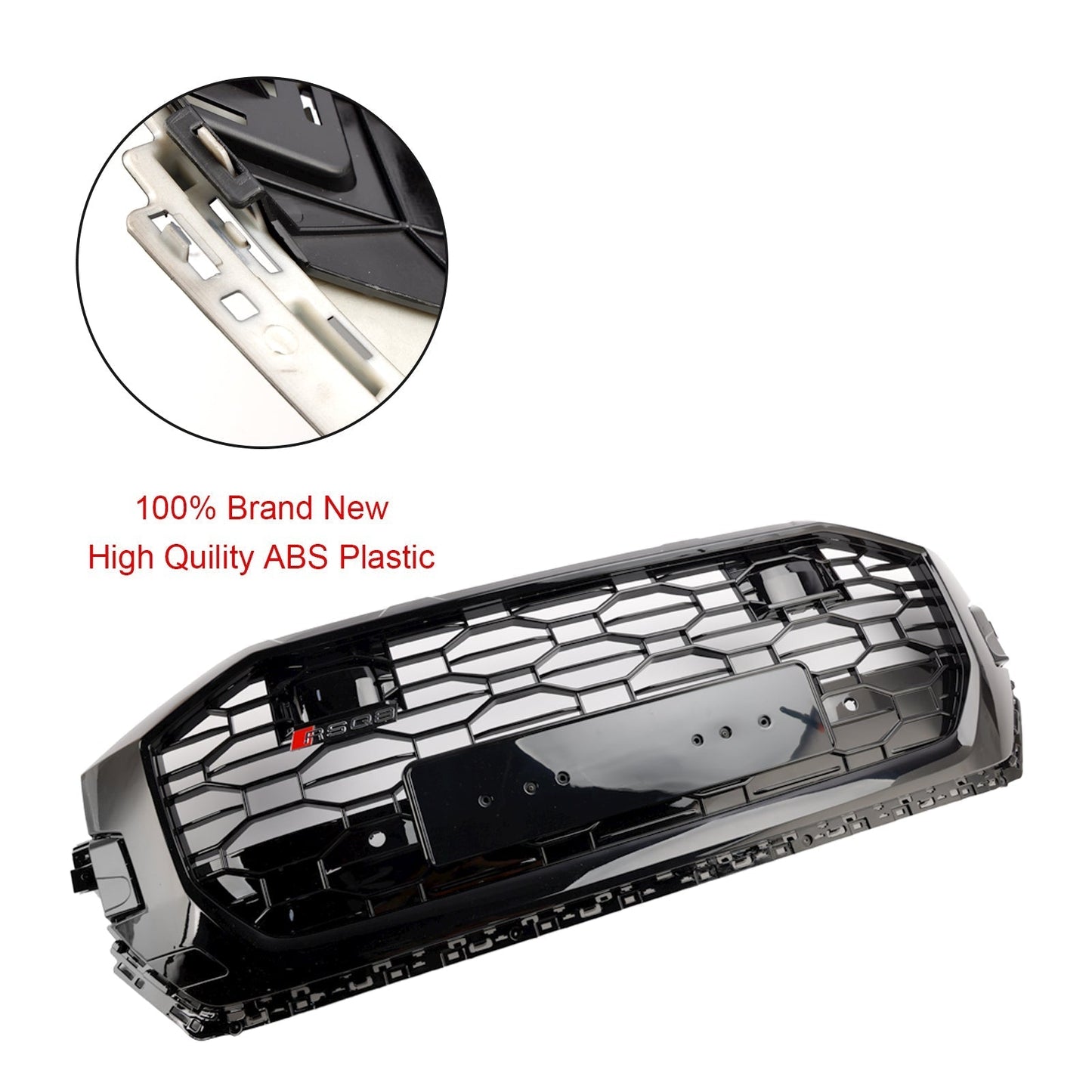2019-2023 Audi Q8/SQ8 Gloss Black Front Honeycomb Mesh Grille RSQ8 Style
