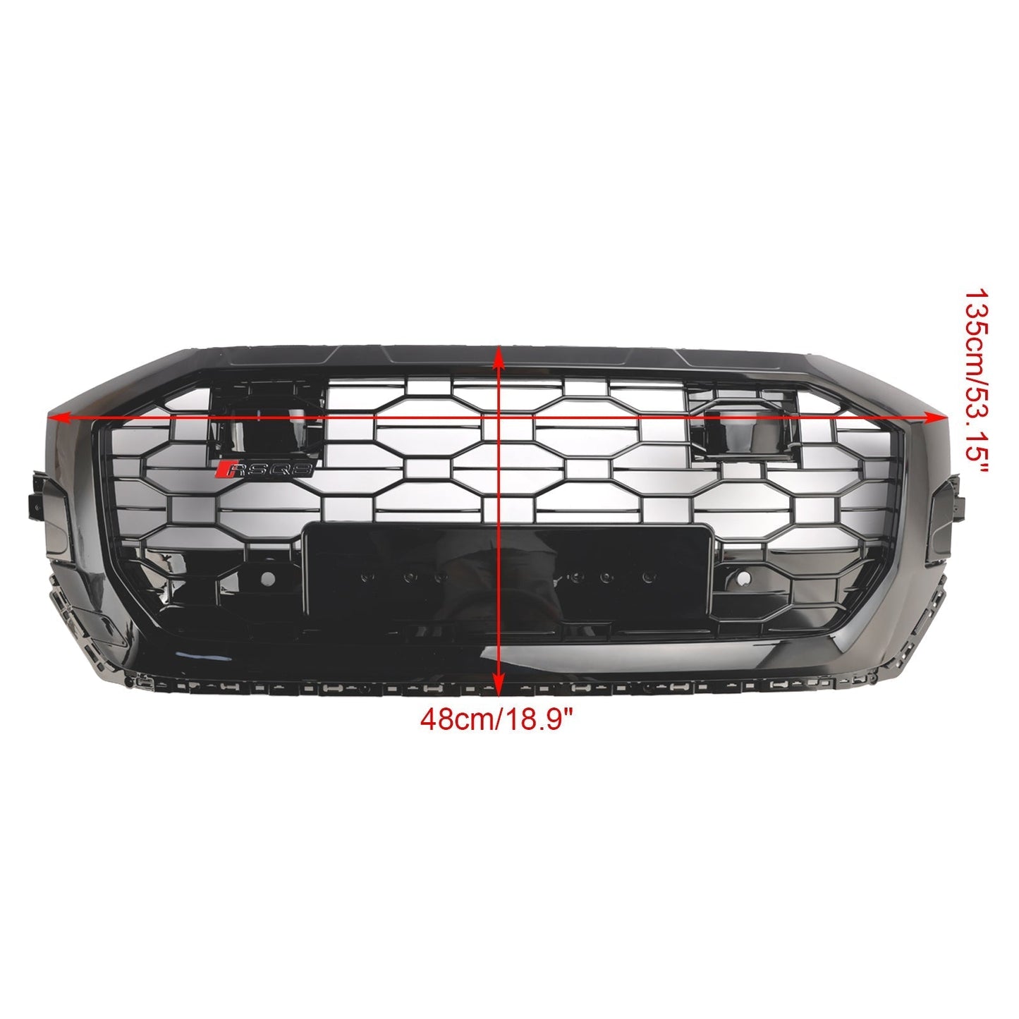 2019-2023 Audi Q8/SQ8 Gloss Black Front Honeycomb Mesh Grille RSQ8 Style