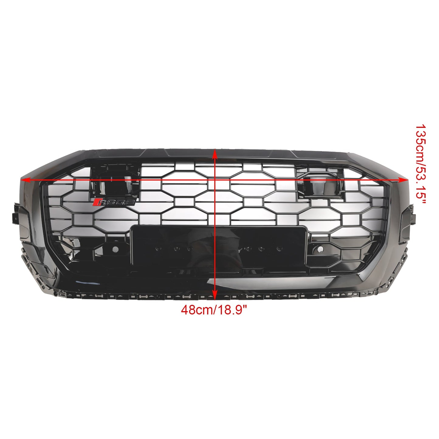 2019-2023 Audi Q8 SQ8 RSQ8 Style Front Honeycomb Mesh Grill Gloss Black Grille