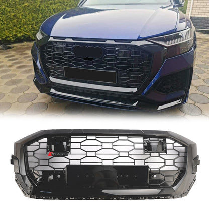 2019-2023 Audi Q8 SQ8 RSQ8 Style Front Honeycomb Mesh Grill Gloss Black Grille