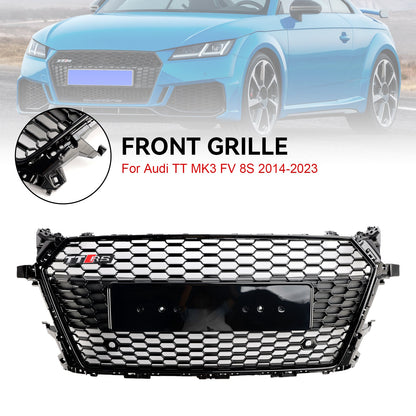 2014-2023 TTRS Style Honeycomb Grille For Audi TT / TTS MK3 FV Front Bumper Glossy Black Grill