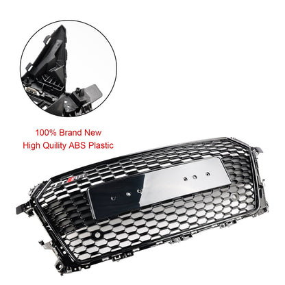 2014-2023 TTRS Style Honeycomb Grille For Audi TT / TTS MK3 FV Front Bumper Glossy Black Grill