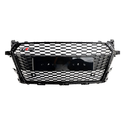 2014-2023 TTRS Style Honeycomb Grille For Audi TT / TTS MK3 FV Front Bumper Glossy Black Grill