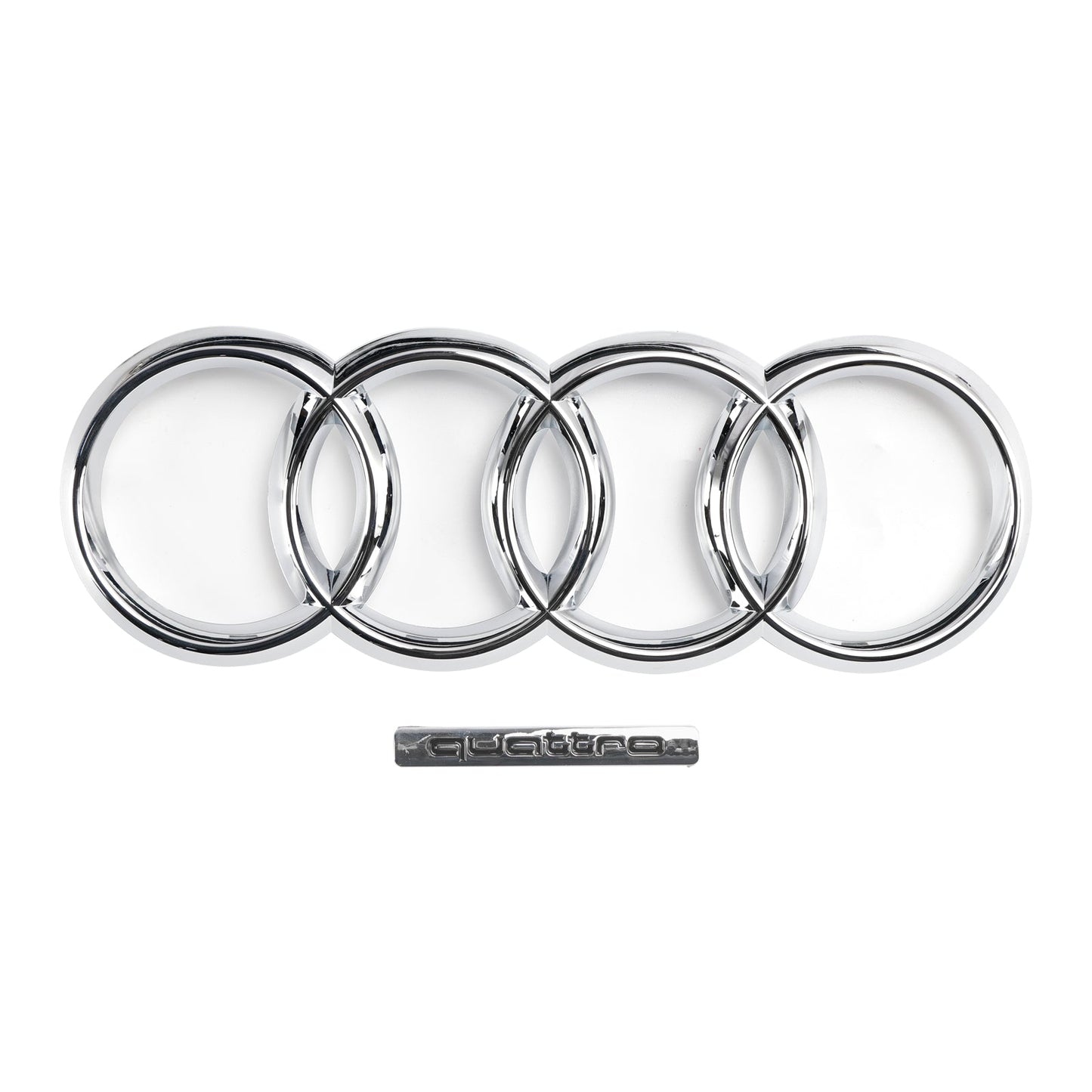 Audi Q5 2009-2012 Front Bumper Horizontal Slat Grill Chrome Grille W/ Ring Emblem