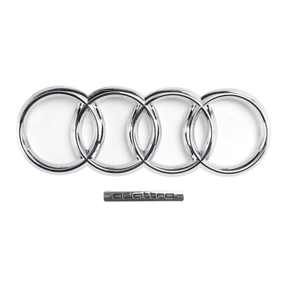 Audi Q5 2009-2012 Front Bumper Horizontal Slat Grill Chrome Grille W/ Ring Emblem