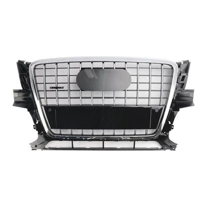 Audi Q5 2009-2012 Front Bumper Horizontal Slat Grill Chrome Grille W/ Ring Emblem