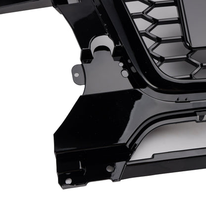 2009-2012 Audi Q5 / Q5 Sline Black RSQ5 Honeycomb Style Grille Front Bumper Replacement Grill W/ Ring Emblem