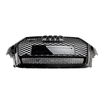 2016-2019 Audi Q7 / Q7 Sline / SQ7 RSQ7 Style Front Bumper Honeycomb Mesh Grill Gloss Black Grille