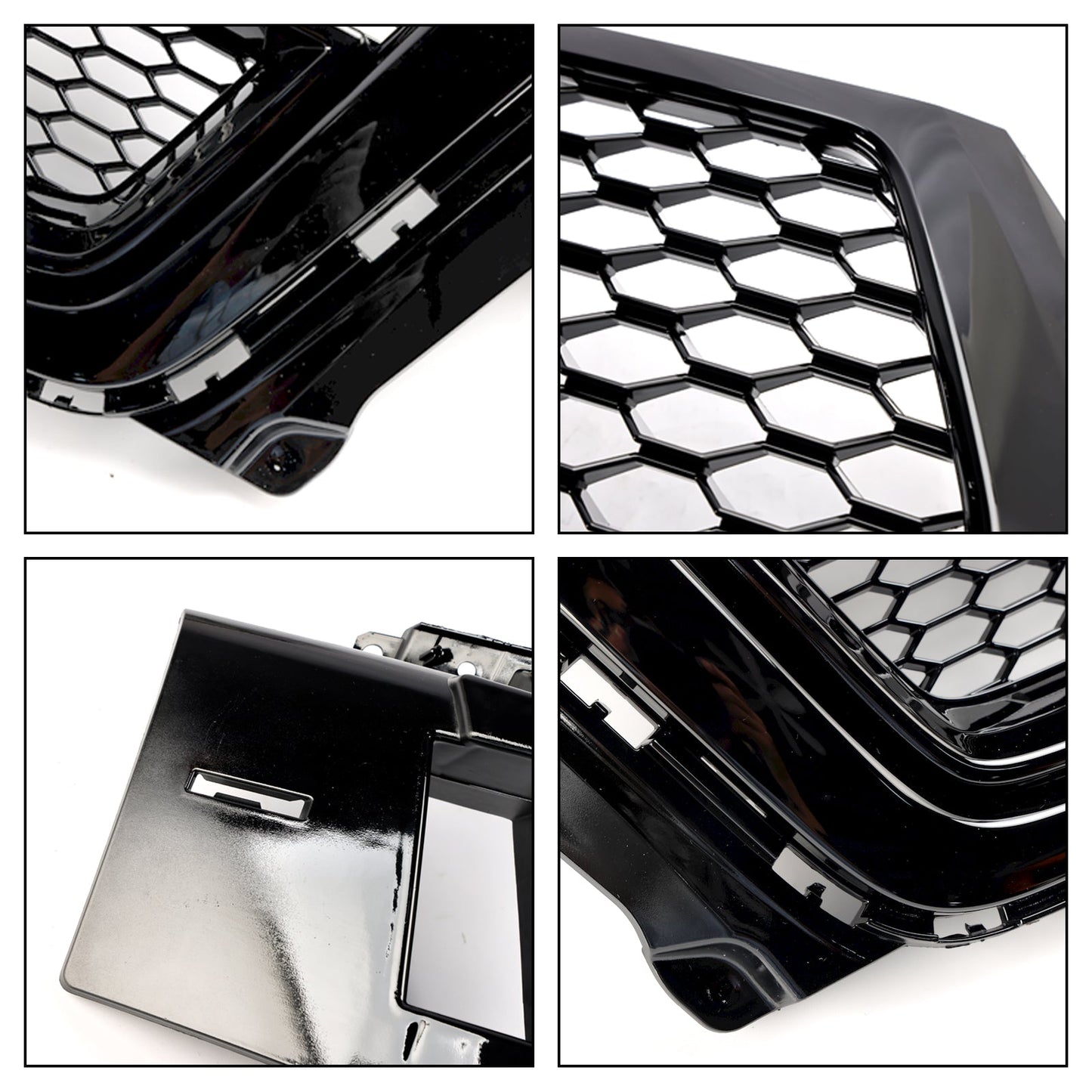 2016-2019 Audi Q7 / Q7 Sline / SQ7 RSQ7 Style Front Bumper Honeycomb Mesh Grill Gloss Black Grille