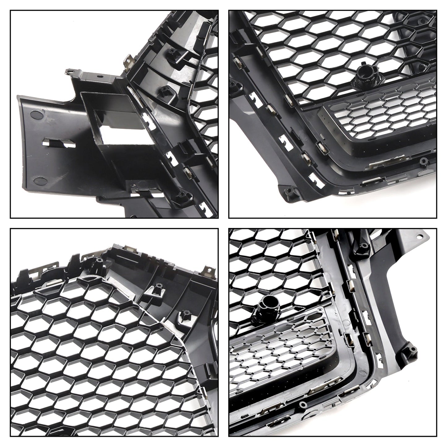 2016-2019 Audi Q7 / Q7 Sline / SQ7 RSQ7 Style Front Bumper Honeycomb Mesh Grill Gloss Black Grille