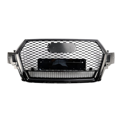 2016-2019 Audi Q7 / Q7 Sline / SQ7 RSQ7 Style Front Bumper Honeycomb Mesh Grill Gloss Black Grille