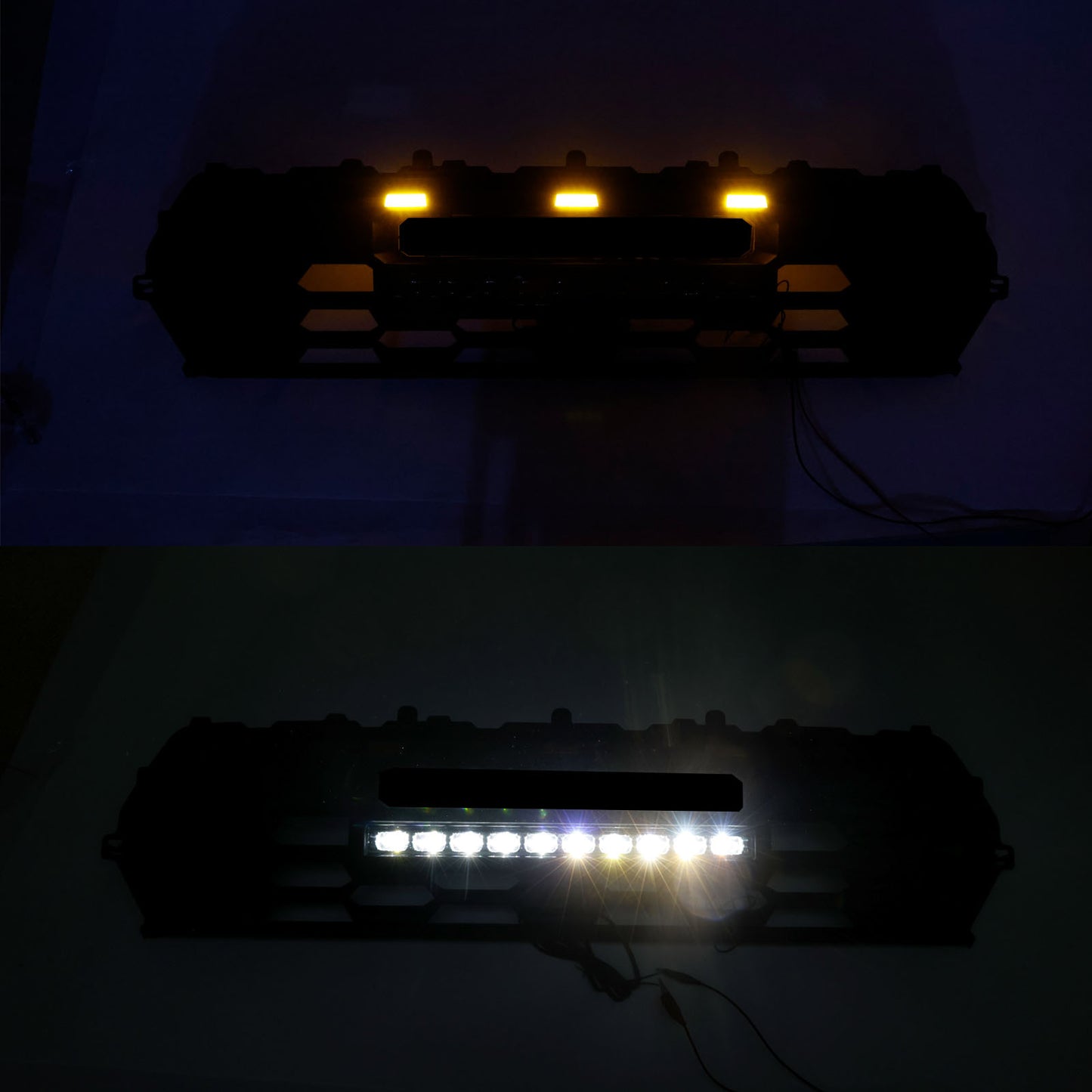 Toyota 2024-2025 Tacoma TRD Pro Front Grille Black Honeycomb Grill + LED Light + Light Bar + Letter