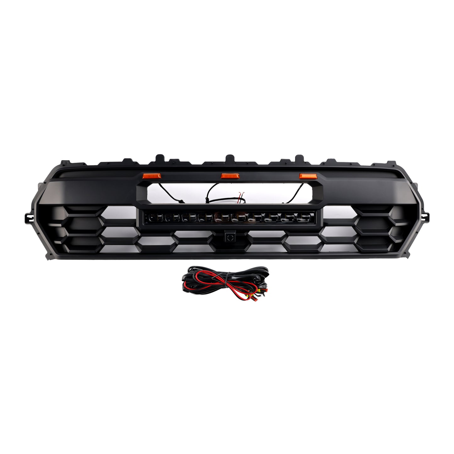 Toyota 2024-2025 Tacoma TRD Pro Front Grille Black Honeycomb Grill + LED Light + Light Bar + Letter