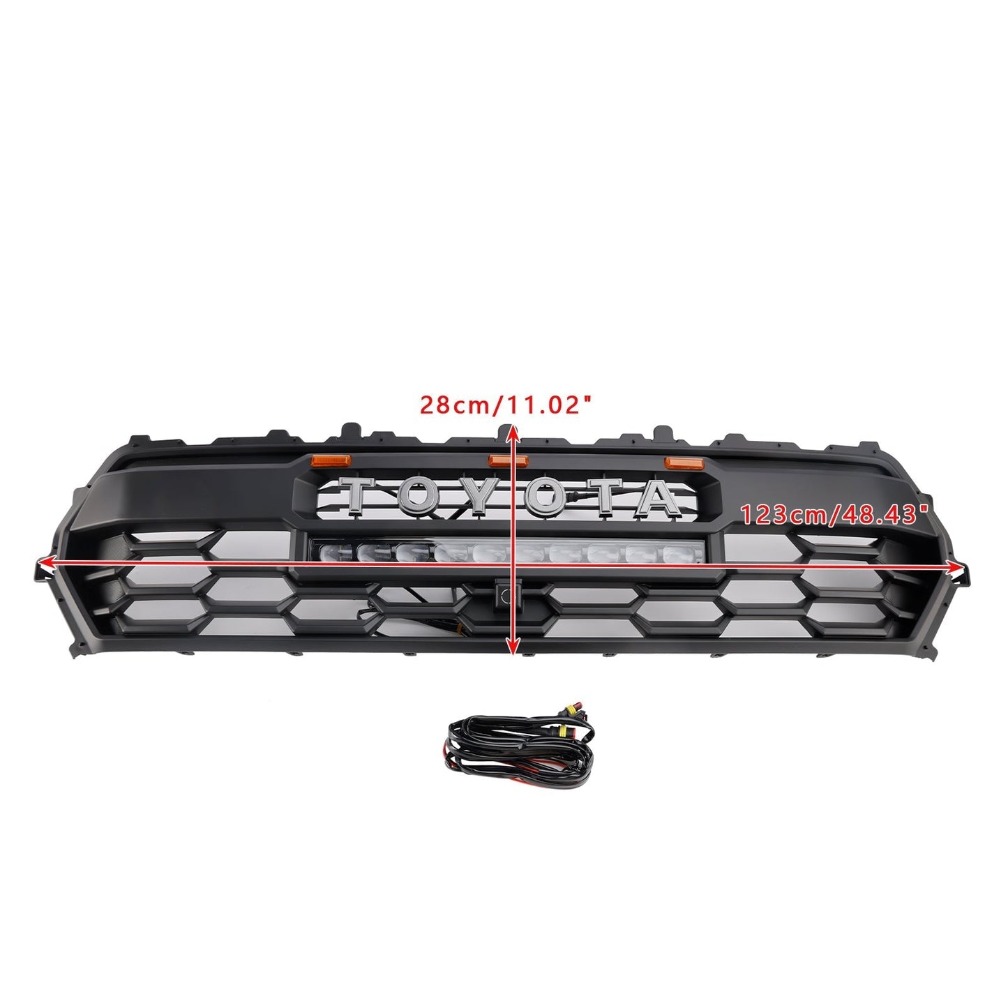 2024+ Toyota Tacoma Black Front Bumper Grill Grille With Led & Light Bar
