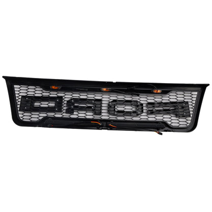 Ford E150 E250 E350 2003 2004 2005 2006 2007 Front Grille Black Air Intake Radiator Bumper Grill With LED & Letter