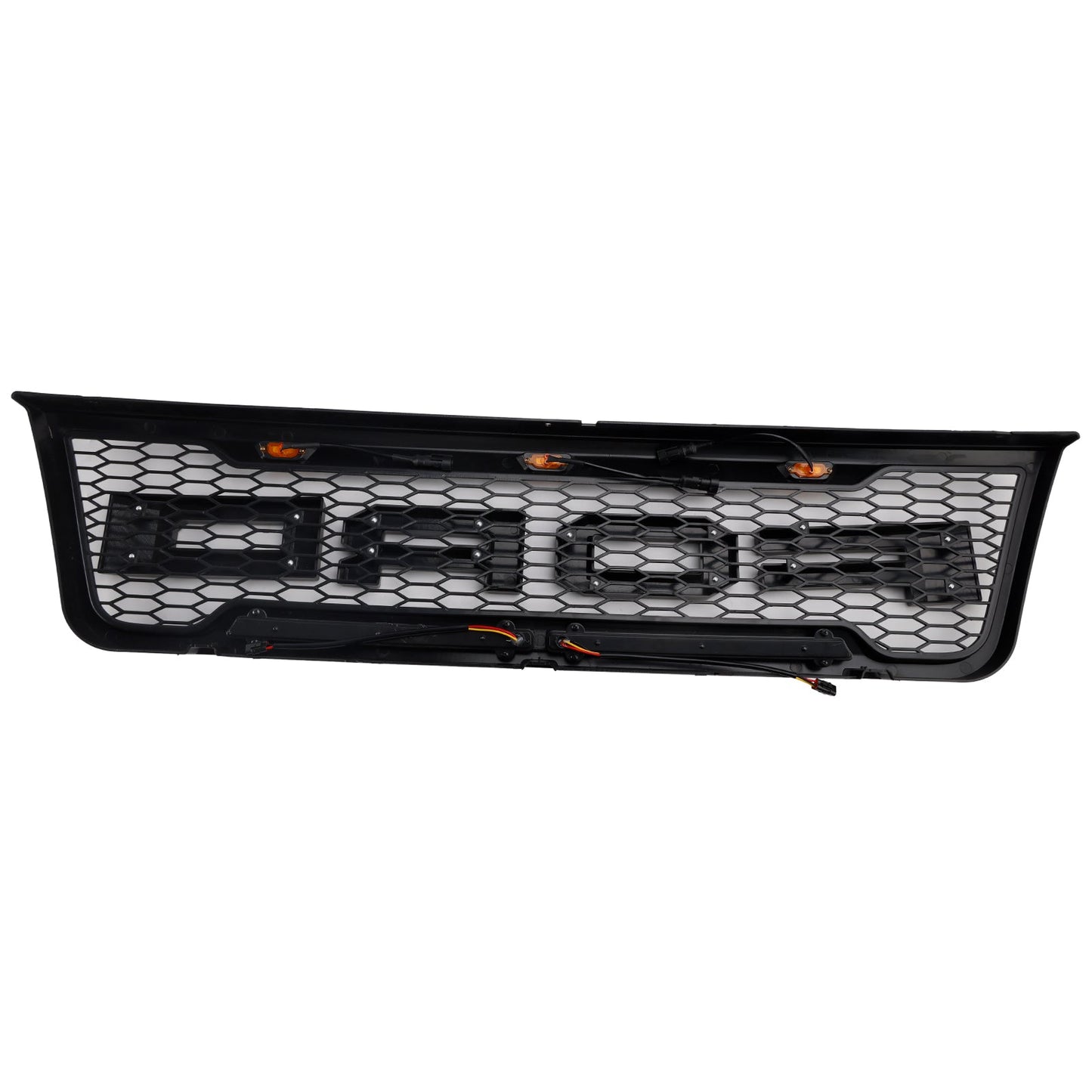 2003-2007 Ford E150 E250 E350 Grill Front Bumper Matte Black Replacement Grille W/ LED Light