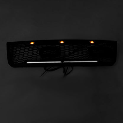 Ford E150 E250 E350 2003 2004 2005 2006 2007 Front Grille Black Air Intake Radiator Bumper Grill With LED & Letter