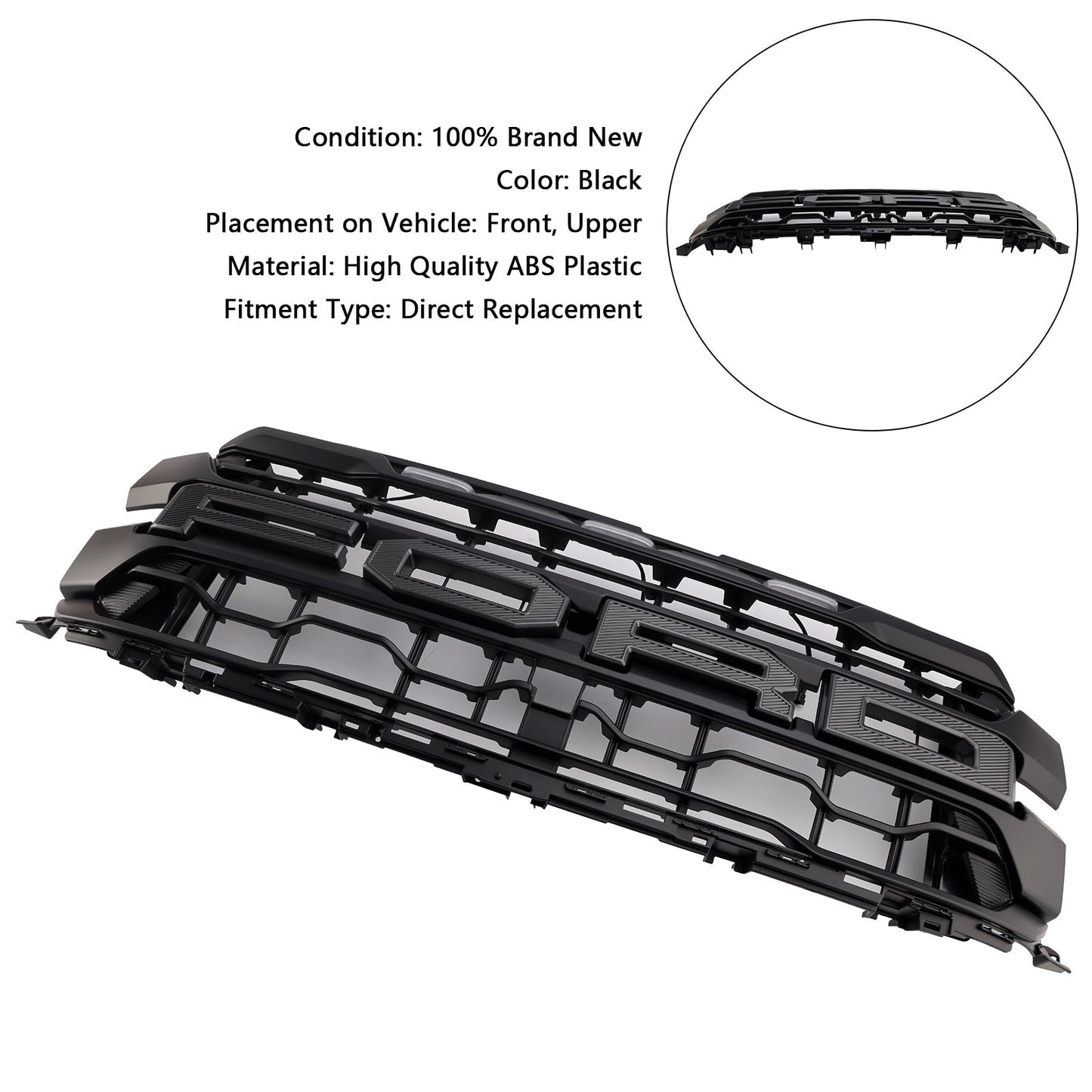 2024-On Ford F150 Raptor Only Black Front Bumper Grille Grill