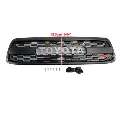 TRD PRO Style | Toyota Tundra | Matte Black Grill | 2000-2002 | Air Intake Radiator Bumper Grille + LED Light + Letter